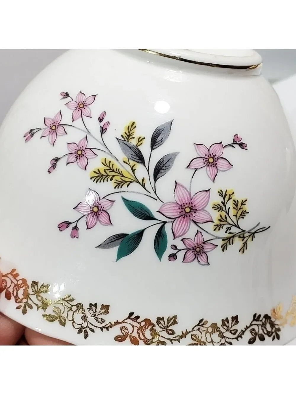 VTG Royal Grafton England fine China finger bowl 22k gold rim